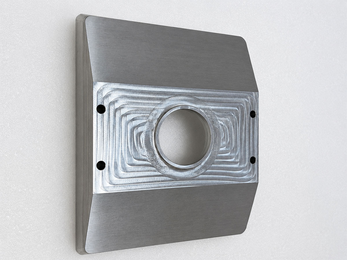 CNC milled aluminum block sample