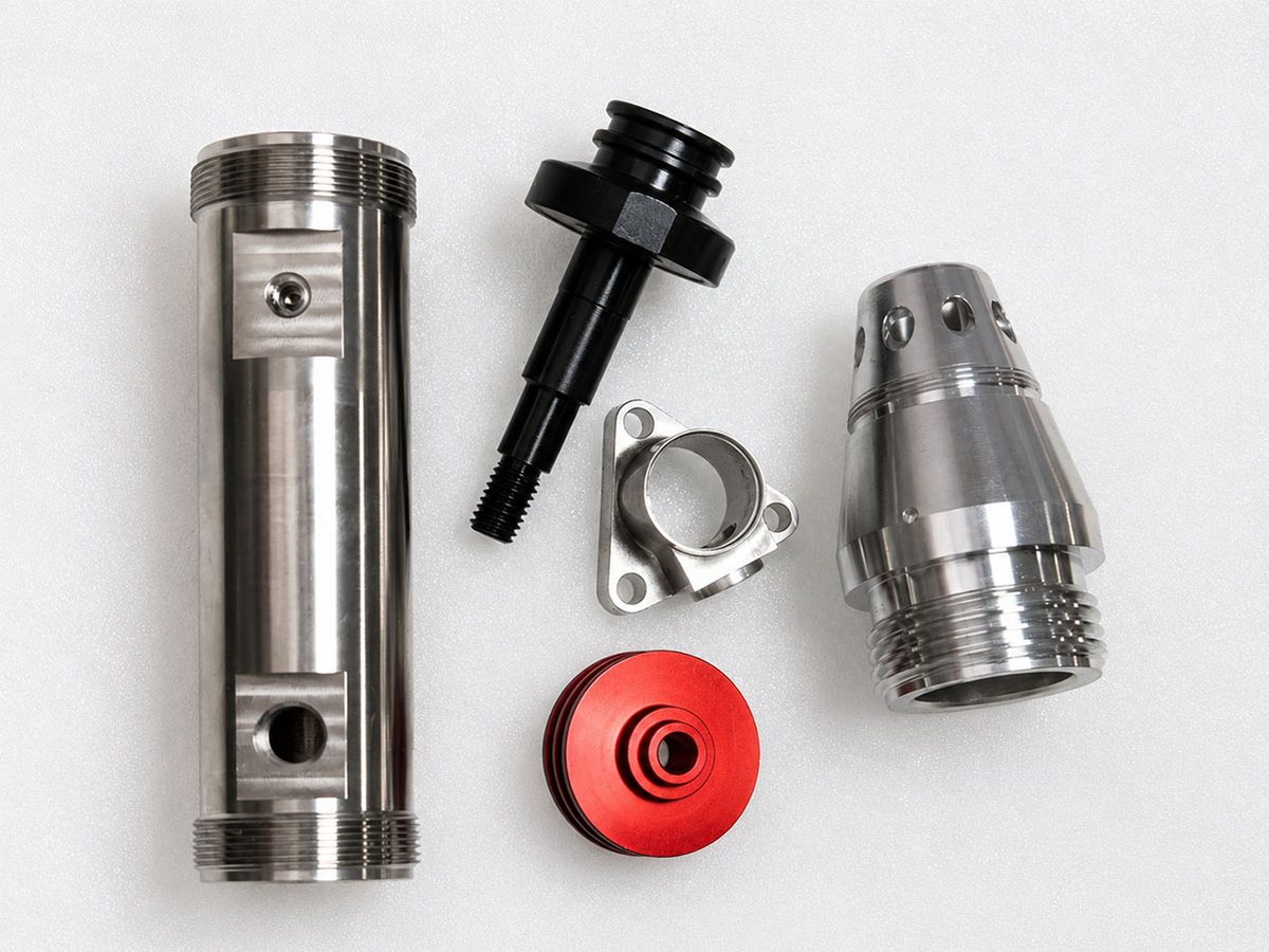 Multi-face CNC milled block with features on multiple sides