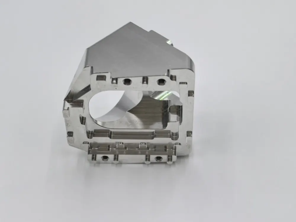 CNC machined 5083 aluminum part with angled faces