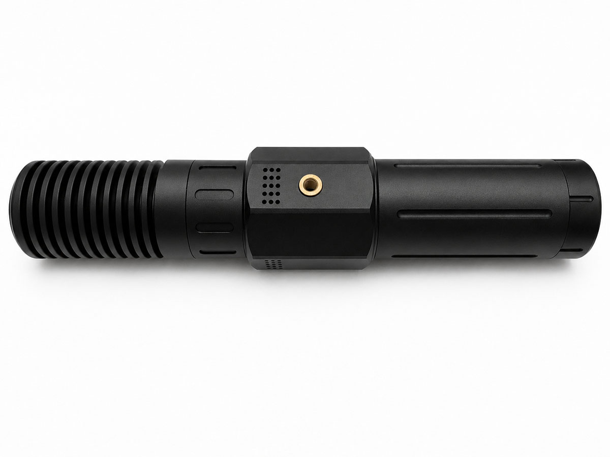 Black anodized CNC turned shaft