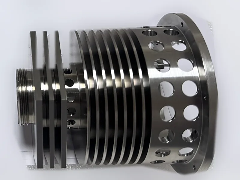 Turned stainless housing with deep ring grooves