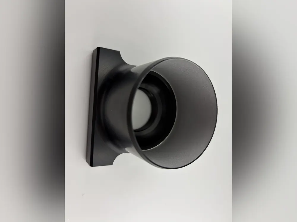 Black anodized 6061 aluminum flanged housing